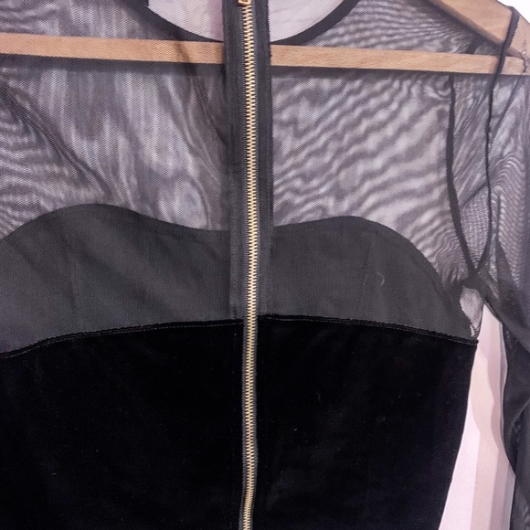 VELVET & MESH top EXPRESS -Small crop top - Picture 3 of 5